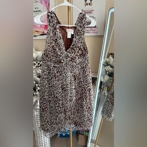 Max Studio Brown and White Patterned Dress